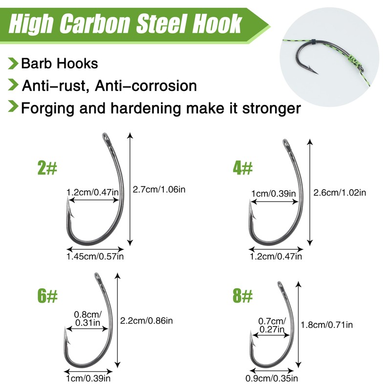 Carp Fishing Hair Rigs Kit - 12pcs Braided Thread Line