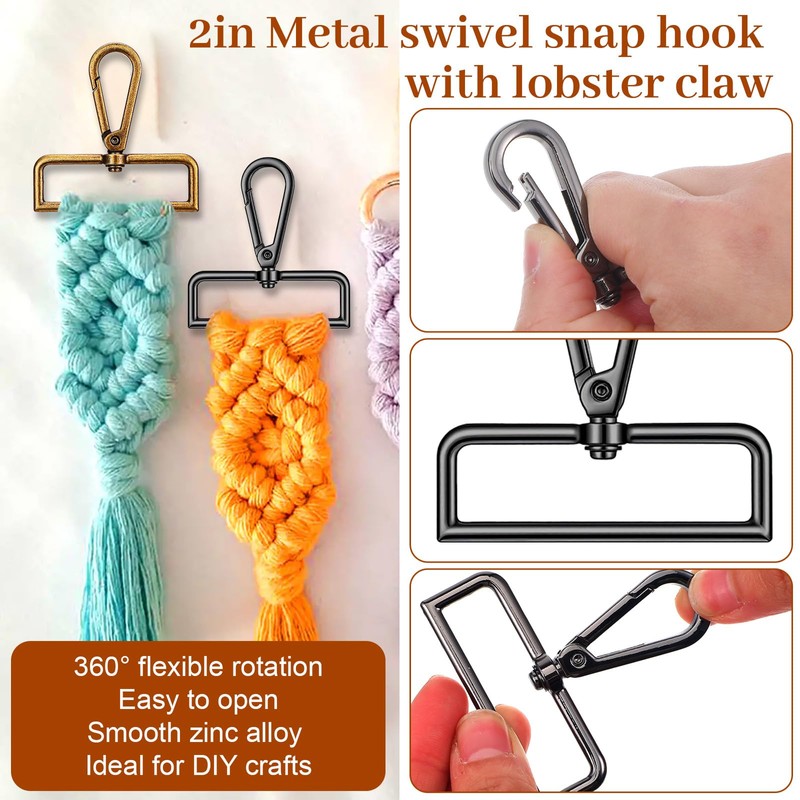 36 Pcs D Ring Swivel Lobster Claw Clasps, 2 Inch