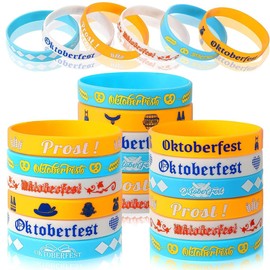 WUSJCOF Oktoberfest Armbänder 24 Stück Silikon Deko Accessoires für Damen Herren Kinder Bayrische Party Gastgeschenke Trachten Armband Set