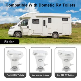 RKJFHIUR RV Toilet Seal Kit and 3 Inch Socket RV Toilet Flange Kit for Dometic 300 310 320 RV Toilets,Replaces 385345892 Flange, 385311658 Flush Ball Seal and 385311652 RV Toilet Seal（3 in 1）