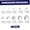 120PCS Retaining Rings 304 Stainless Steel 10 Sizes E Clip