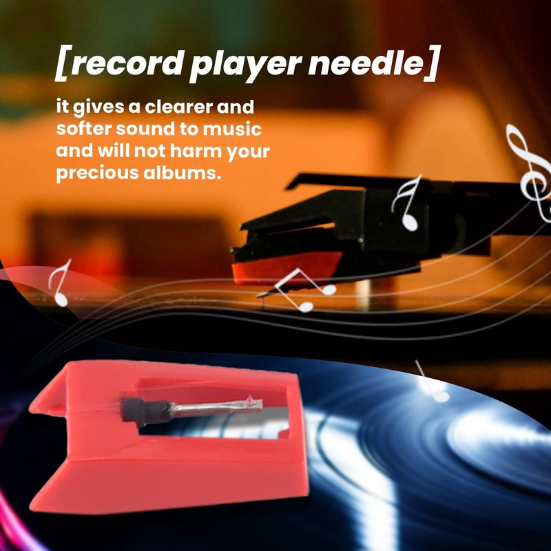 NIZEAMI 4 Pcs Record Player Needles, Universal Replacement Stylus Needles