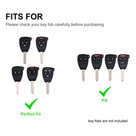 Key Fob Cover for Jeep Dodge Chrysler Car Key Shell Case Protector Compatible with Chrysler Pacifica 200 Sebring Dodge Avenger Charger Durango Magnum Jeep Commander Grand Cherokee Liberty (White)