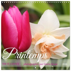 Printemps toute l'année (Calendrier mural carré 2026 30 x 60 cm (ouvert)) Calendrier double avec une page pour vos prises de notes