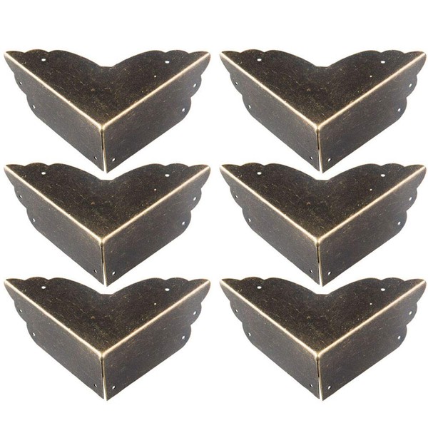 Antique Iron Sheet Metal Angle Guard Box Table Cabinet Trunk