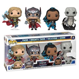 POP! 4 Pack Thor, Mighty Thor, Valkyrie, Gorr (Thor: Love and Thunder) Special Edition
