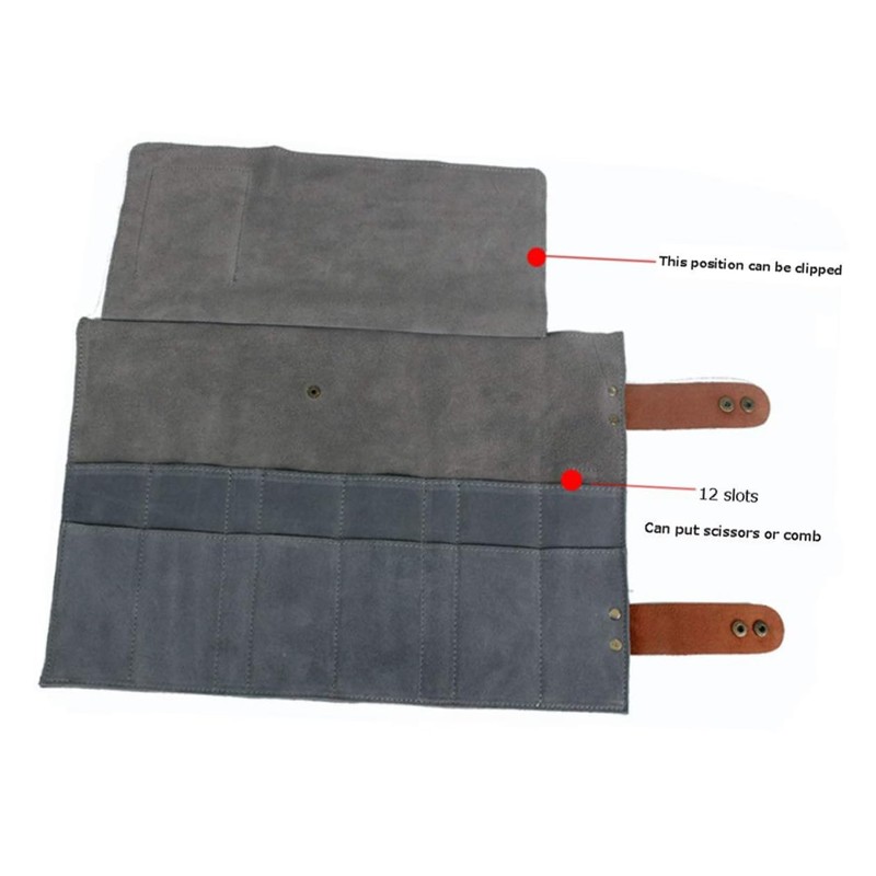 Healvian Slot Professional Hairdressing Scissor Pouch Durable Leather Barber Tool