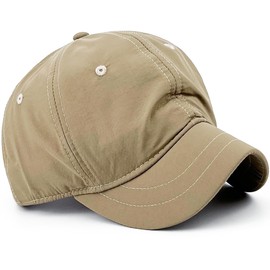 REDSHARKS mens Structured Short Bill Quick Dry Brim Trucker Baseball Dad Cap, Khaki, X-Large