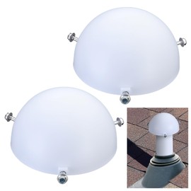 Kittmip 2 Pcs 3 in. or 4 in. Mushroom Vent Cap PVC Roof Vent Cap for Keep Out Leaves, Debris, Flying Insects, Animals Fits 3" or 4" Pipe Bolts onto Pipe(White)