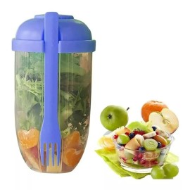 Taza De Ensalada Con Tenedor Y Soporte Para Aderezo