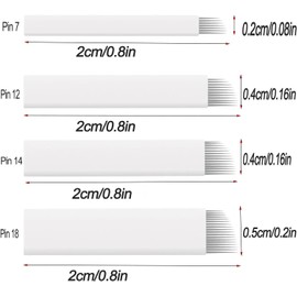 Microblading Sloped Needles White, 4 Pieces White Microblading Blades Needles, Eyebrow Microblade Sloped Needles,Eyebrow Microblade Needles for Makeup