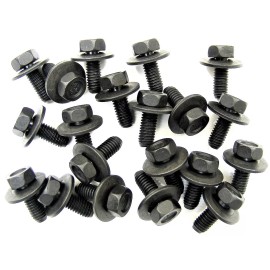 SFS For Nissan Truck Body Bolts- M6-1.0 x 16mm- 10mm Hex- 17mm Washer- 20 bolts #180