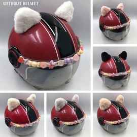 Smart Bear Ears for Helmet Plush Ears Adhesive Velcro Ski Helmet Accessory Cute Triangle Ears for Motorcycle Helmet Decor Gray