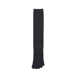 Tabio 5 Toe High Socks, Made in Japan, 8.9 - 9.6 inches (22.5 - 24.5 cm), Black
