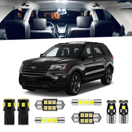 ENDPAGE 11-Pieces Explorer LED Interior Light Kit for Ford Explorer 2011 2012 2013 2014 2015 2016 2017 2018 2019 2020 White 6000K Interior LED Lighting Package + License Plate Lights, Install Tool