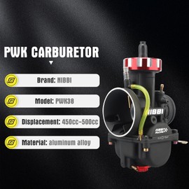 NIBBI PWK 38mm Carburetor with Three Main Jets and One Pilot Jet of Performance Racing Carburetor for Replace Keihin or mikuni Carburetors