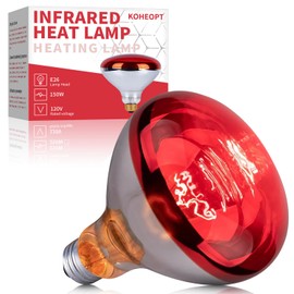 KOHEOPT 150W R40 Infrared Heat Lamp Bulb for Chicken Brooder, Pets, Reptiles, Bathroom & Sauna, E26 120V, 2000Hrs Red Light Therapy, 1-Pack