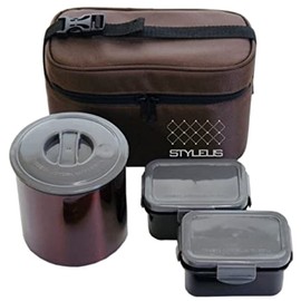 Tufco Stylus Lunch Box, Oblong, 13.5 fl oz (400 ml), Brown