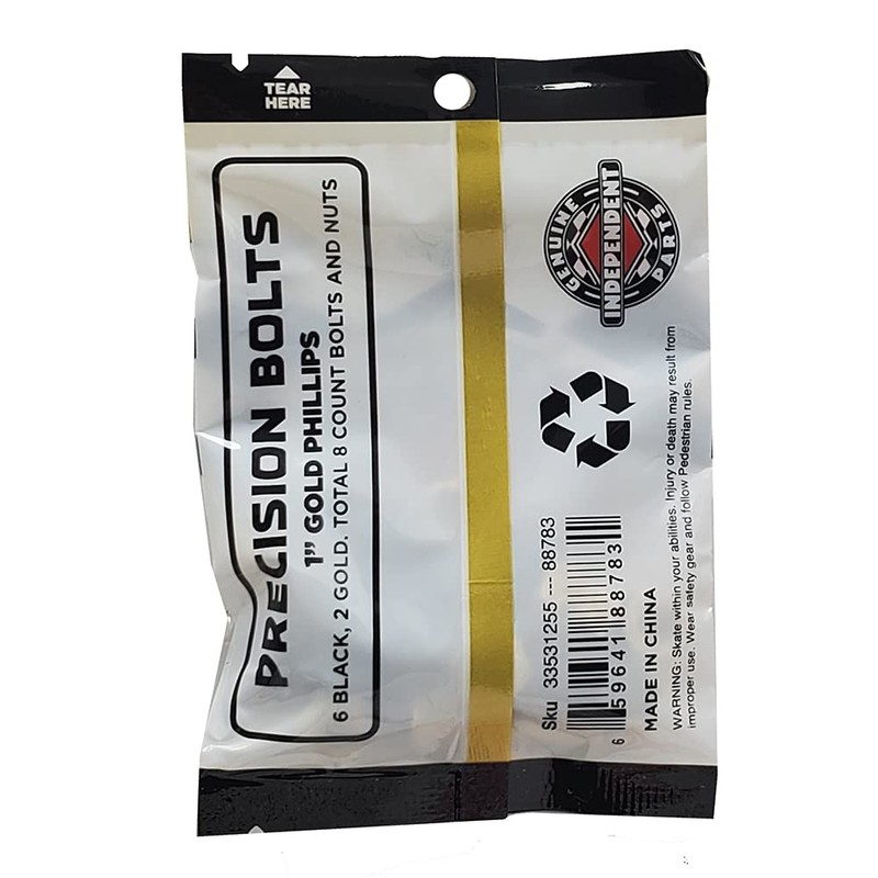 Independent (Independent) 1 Phillips (Black/Gold) Skateboard Skate Hardware Bis Nut