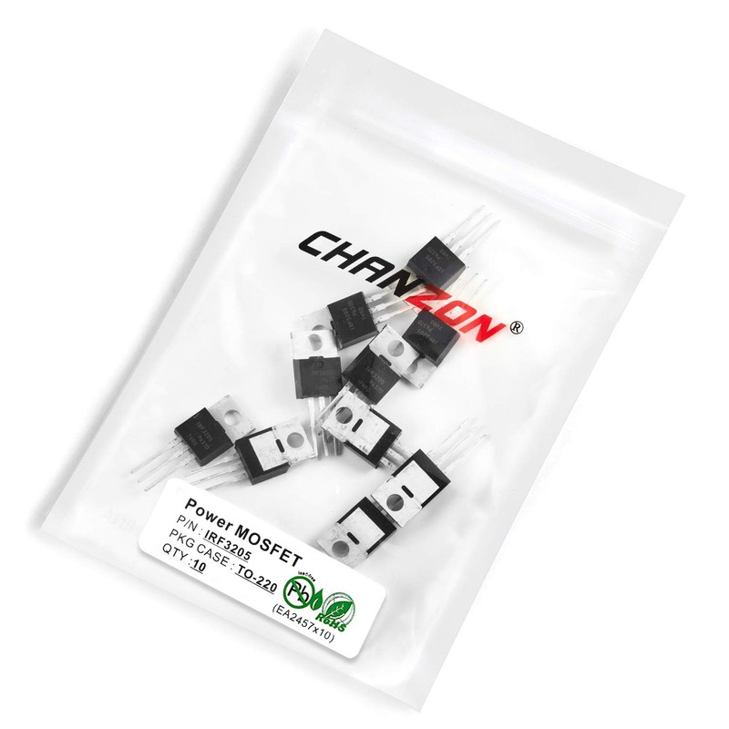 Chanzon IRF3205 TO-220AB NMOS MOS N-Channel Power MOSFET Transistor, High-Efficiency
