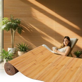 Bamboo Wall Panels for Interior Wall Decor: Natural Flexible Pole Wrap Decorative Wall Panel, Wainscoting Wall Cladding Paneling for Living Room,Bedroom,Office,Ceiling,Kitchen 2.3ft X 8ft