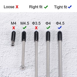 sourcing map Pack of 100 Rubber End Caps 4 mm Inner Diameter Rubber Caps Round Protective Caps Rubber Cover Plugs Furniture Gliders Bolts Thread Protection for Screws Pipe Chair Legs, Red