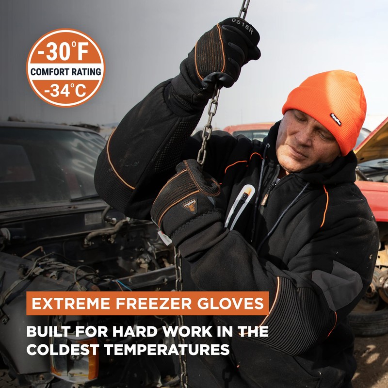 RefrigiWear Thinsulate Insulated PolarForce Gloves with Grip Assist and Performance