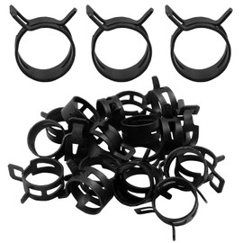 Rierdge 20 Pcs 0.86 Inch ID Spring Band Type Clamps, 22mm Fuel Hose Clamps Fasteners, Black Spring Hose Clip for Fuel Hose Line Water Pipe Air Tube Hose