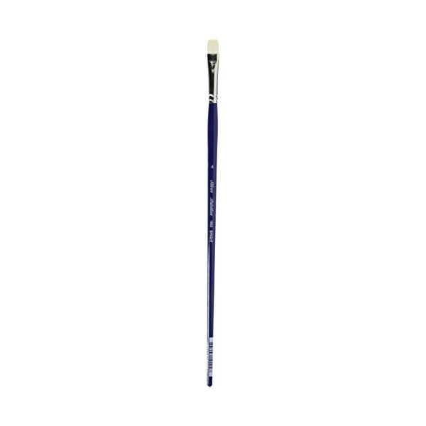Silver Brush Limited 19024 Bristlon Bright Brush for Acrylic and Oil Painting, Size 4, Long Handle