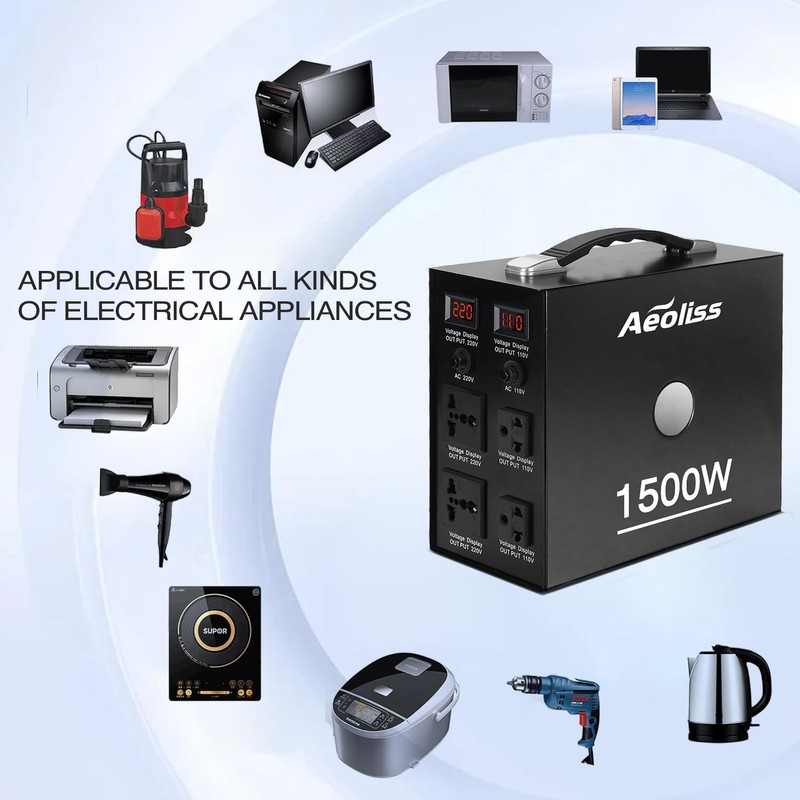 AEOLISS Voltage Converter Transformer 110V to 220V/220V to 110V International