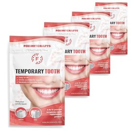 Formit Crafts Perlas termoplásticas para reparación dental - Empaste dental casero - Fabricado en la UE - Perlas térmicas moldeables - Realistas y duraderas - Paquete de 4 (20 gramos cada una)