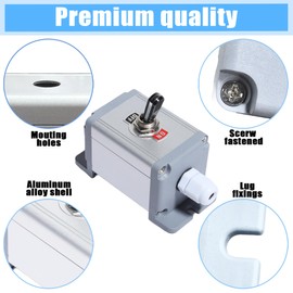 aikoolwer Heavy Duty Rocker Toggle Switch Box 16A 250V SPST 2 Position ON Off Switch Waterproof Metal Shell for Car Truck Marine Industrial Equipment