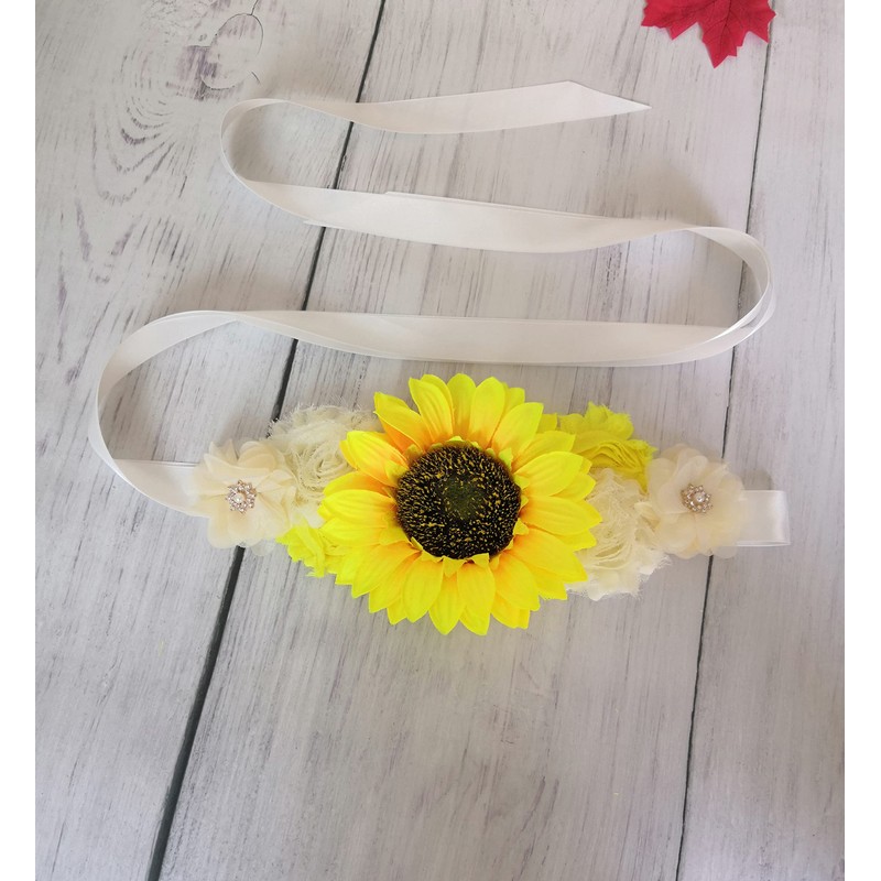 Sunflower Belt for Maternity Dress Sunflower Sash for Women Sunflower