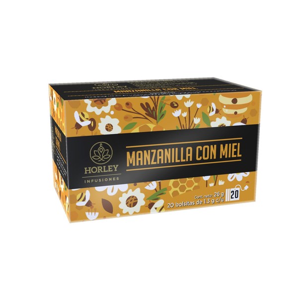 Horley Manzanilla con Miel, con 20 sobres de 1.3 gramos