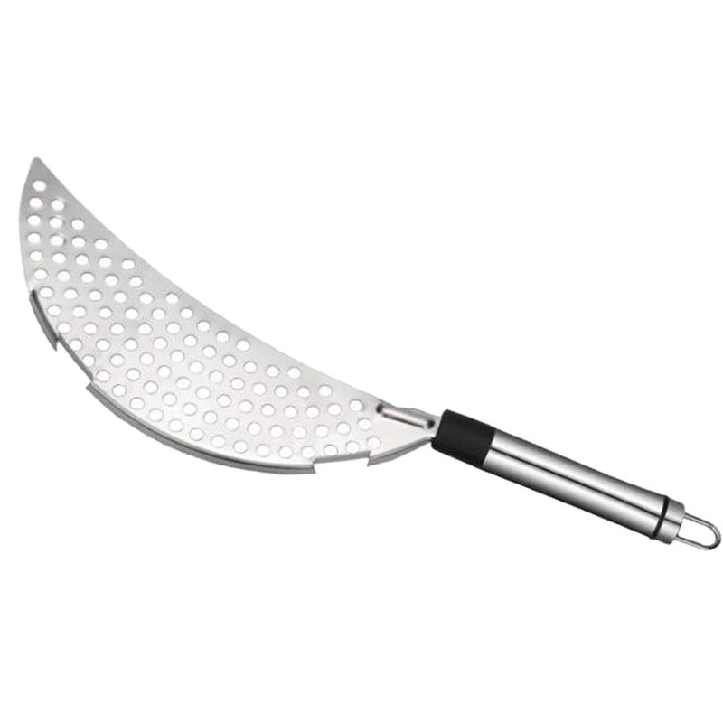 HomeDecTime Kitchen Stainless Steel Half-Moon Pan Strainer Pot Drainer Pasta