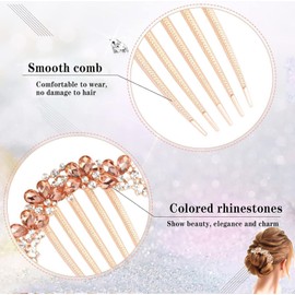 Amaezorx 4 Pcs Vintage Pearl Hairpins Set - Rhinestone Crystal Butterfly Forks, Elegant Bridal Clips for Updos, Wedding Hair Accessories for Women, Ladies Gorgeous Hair Jewelry