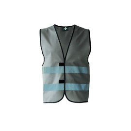 KORNTEX Dortmund High Visibility Safety Vest with Velcro Fastening - EN 17353 Certified, 360° Reflective Strips, M, Grey, Highly Reflective for Best Visibility, Unisex