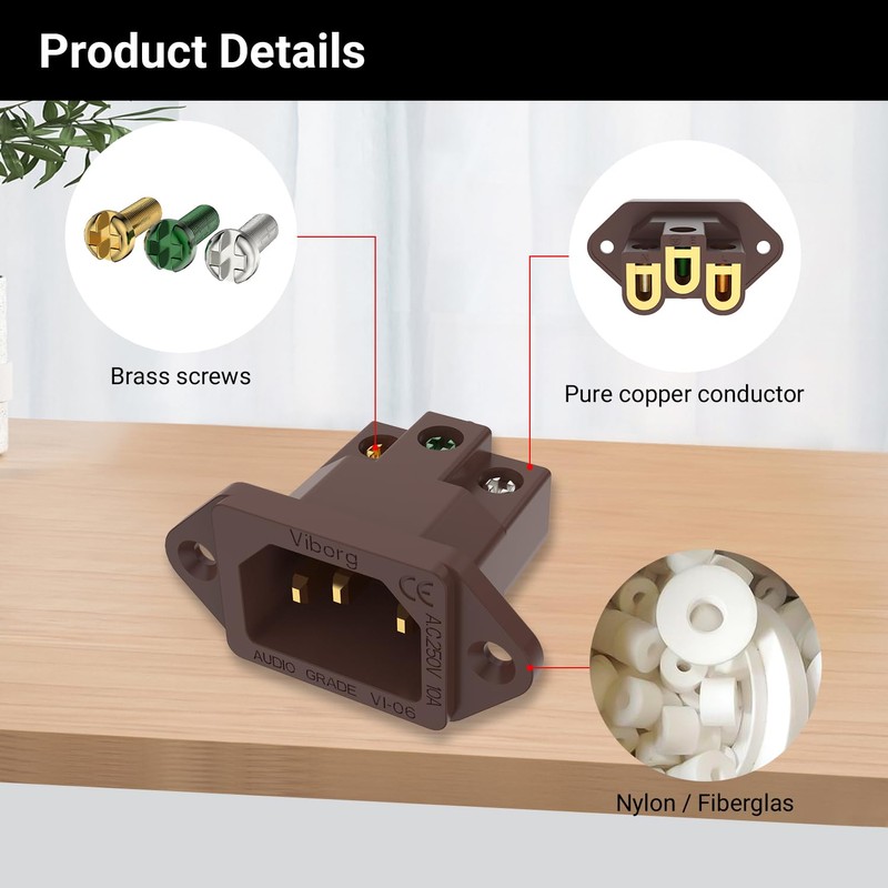 Viborg HiFi Power Inlet AC 250V 10A IEC C14 Panel