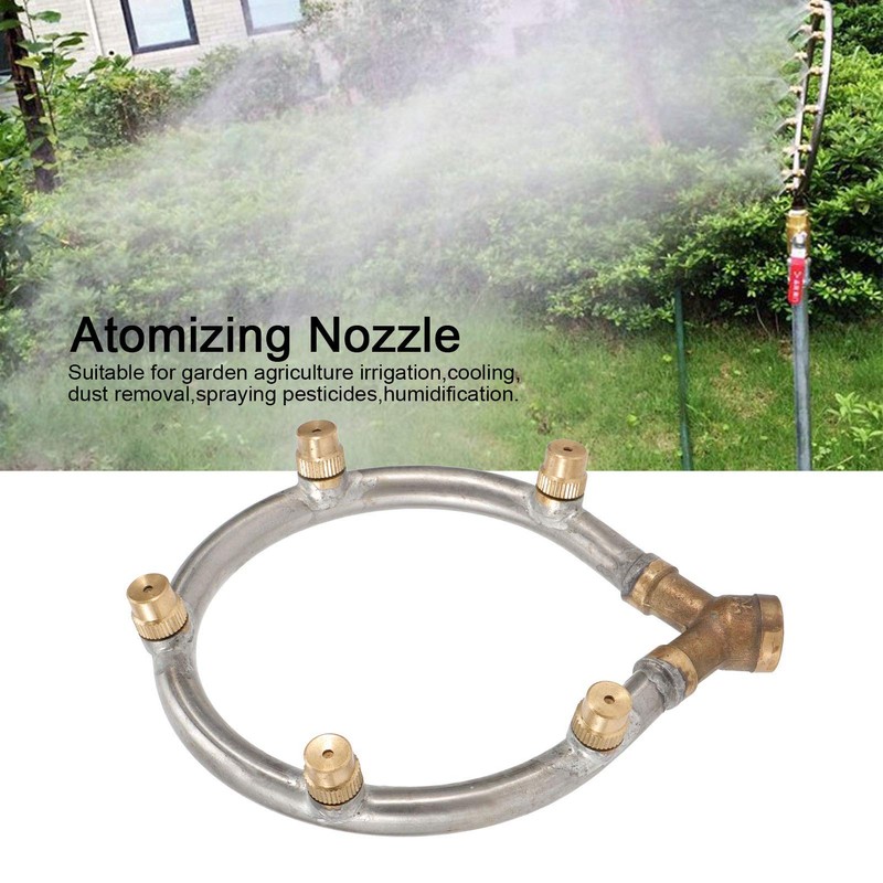 Misting Nozzle Stainless Steel 5 Head Adjustable Circular Irrigation Sprinkler