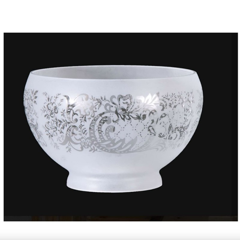 Satin Etched Glass Replacement Shade with 4 Inch Fitter