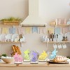 FYSUIMU 5Pcs Easter Bunny Wooden Table Signs Pastel Floral Rabbit