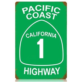 Lenrius Pacific Coast Highway California 1 Ca PCH Road Tin Metal Sign 12"x8"