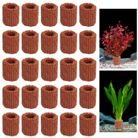 Asaisimg 25 anelli fissi per piante acquatiche per acquario, anello fisso in ceramica per piante acquatiche per acquario, paesaggio, supporto in ceramica per acquario, anello di gravità, decorazione