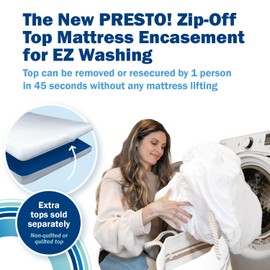 CleanRest Presto! Zip-Off Top Mattress Encasement – Hypoallergenic, Waterproof, Bed Bug Proof Protector – Full