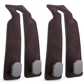 Brown with Silverzinc Alloy Car Headrest Hooks - 2 Pack Car Seat Back Storage Hooks for Purses, and More