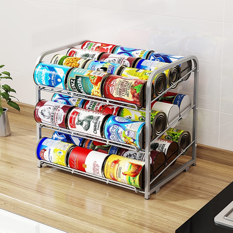 AIYAKA 3 Tier Stackable Can Rack Organizer,for food storage,kitchen cabinets