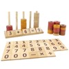 Xylolin Montessori Toys for Toddlers, Wooden Math Number Blocks Counting