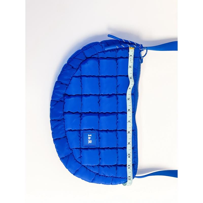 Half Moon Iris Puff Bag (#24235) Nylon Crossbody Bag:_Olive