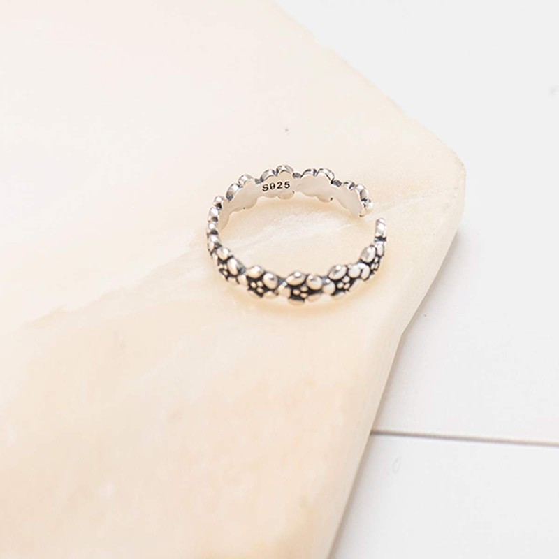 SNORSO Blossom Flowers Adjustable Rings for Women Interwined Flowers Boho