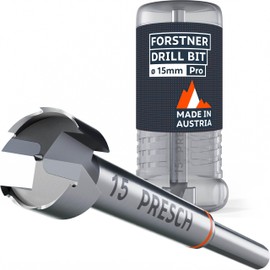 Presch Forstner Drill Bit Ø 15mm - Drill bit for wood with high-precision centering point for perfect round holes - Reliable performance with optimized longevity
